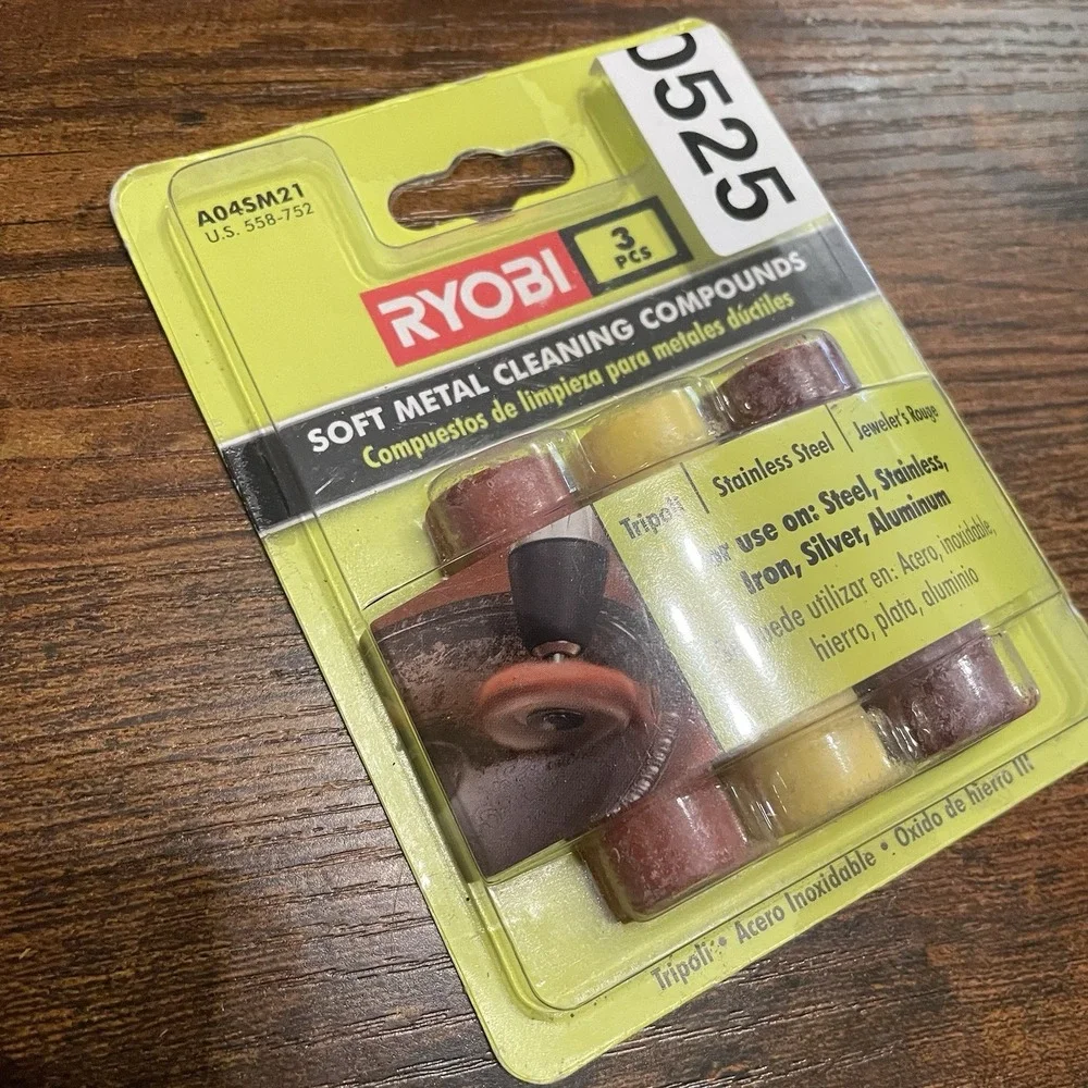 ✅Ryobi Soft Metal Polish 3pc Tripoli Stainless A04SM21 #️⃣0525